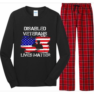 Disabled Veteran Lives Matter American Us Flag Long Sleeve Pajama Set