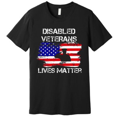 Disabled Veteran Lives Matter American Us Flag Premium T-Shirt