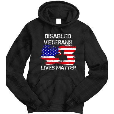 Disabled Veteran Lives Matter American Us Flag Tie Dye Hoodie