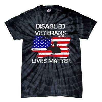 Disabled Veteran Lives Matter American Us Flag Tie-Dye T-Shirt