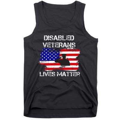 Disabled Veteran Lives Matter American Us Flag Tank Top