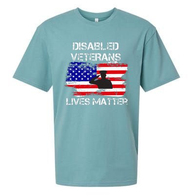 Disabled Veteran Lives Matter American Us Flag Sueded Cloud Jersey T-Shirt