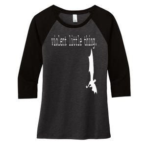 Dragon Violent Little Thing Women's Tri-Blend 3/4-Sleeve Raglan Shirt