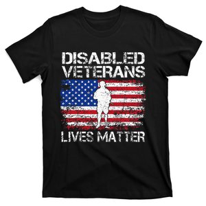 Disabled Veteran Lives Matter Flag American Us Vet Military T-Shirt