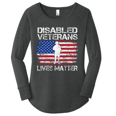 Disabled Veteran Lives Matter Flag American Us Vet Military Women's Perfect Tri Tunic Long Sleeve Shirt