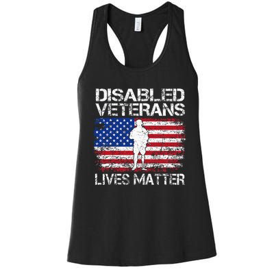 Disabled Veteran Lives Matter Flag American Us Vet Military Women's Racerback Tank