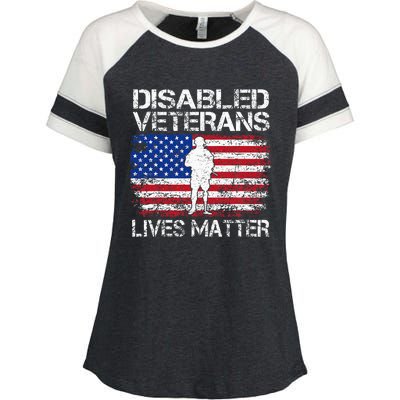 Disabled Veteran Lives Matter Flag American Us Vet Military Enza Ladies Jersey Colorblock Tee