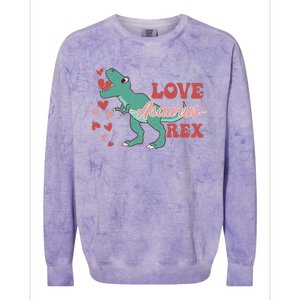 Dinosaur Valentine Love Asaurus Rex Gift For boy Valentine Day Colorblast Crewneck Sweatshirt