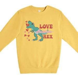 Dinosaur Valentine Love Asaurus Rex Gift For boy Valentine Day Premium Crewneck Sweatshirt