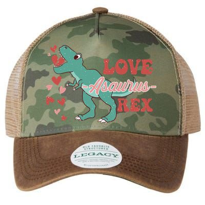 Dinosaur Valentine Love Asaurus Rex Gift For boy Valentine Day Legacy Tie Dye Trucker Hat