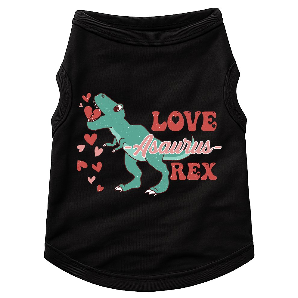 Dinosaur Valentine Love Asaurus Rex Gift For boy Valentine Day Doggie Tank