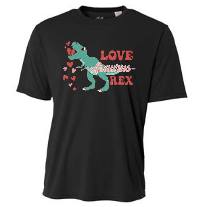 Dinosaur Valentine Love Asaurus Rex Gift For boy Valentine Day Cooling Performance Crew T-Shirt