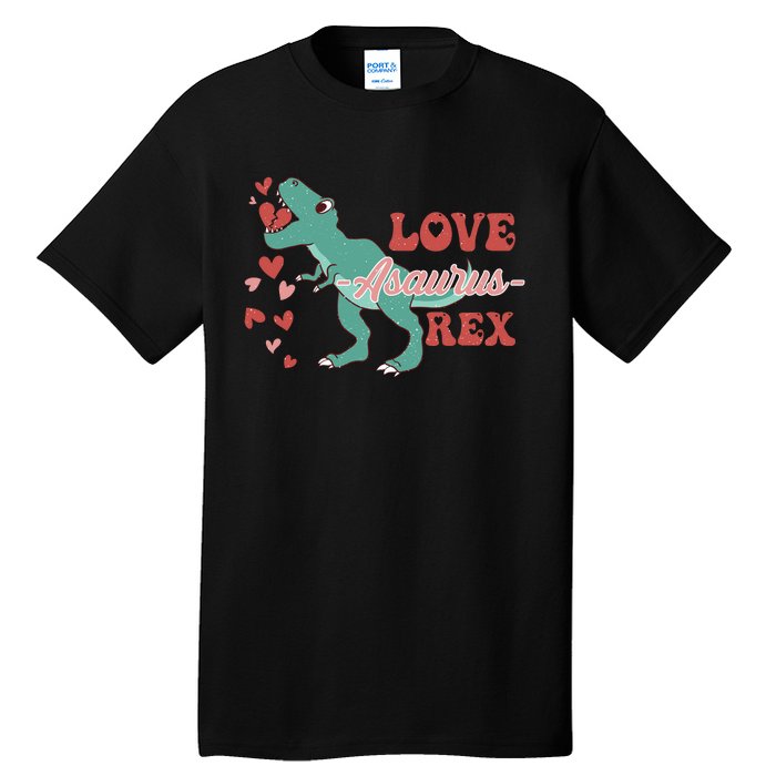 Dinosaur Valentine Love Asaurus Rex Gift For boy Valentine Day Tall T-Shirt