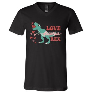 Dinosaur Valentine Love Asaurus Rex Gift For boy Valentine Day V-Neck T-Shirt