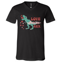 Dinosaur Valentine Love Asaurus Rex Gift For boy Valentine Day V-Neck T-Shirt