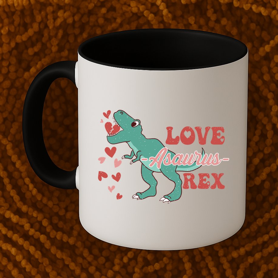 Dinosaur Valentine Love Asaurus Rex Gift For boy Valentine Day Mug