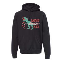 Dinosaur Valentine Love Asaurus Rex Gift For boy Valentine Day Premium Hoodie