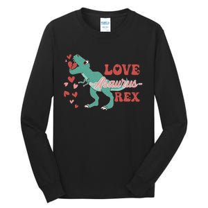 Dinosaur Valentine Love Asaurus Rex Gift For boy Valentine Day Tall Long Sleeve T-Shirt