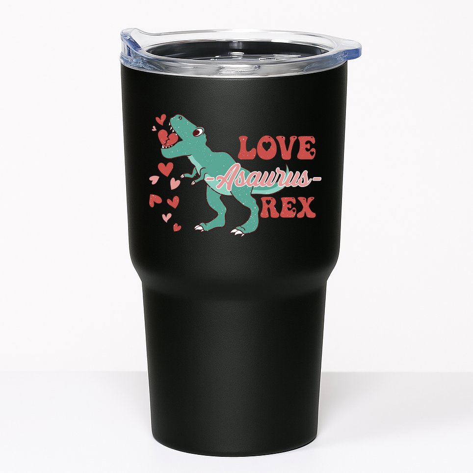 Dinosaur Valentine Love Asaurus Rex Gift For boy Valentine Day Tumbler