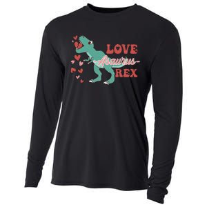 Dinosaur Valentine Love Asaurus Rex Gift For boy Valentine Day Cooling Performance Long Sleeve Crew