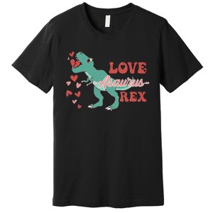 Dinosaur Valentine Love Asaurus Rex Gift For boy Valentine Day Premium T-Shirt