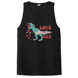 Dinosaur Valentine Love Asaurus Rex Gift For boy Valentine Day PosiCharge Competitor Tank