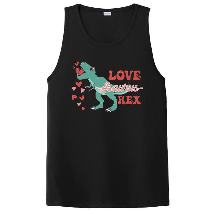 Dinosaur Valentine Love Asaurus Rex Gift For boy Valentine Day PosiCharge Competitor Tank