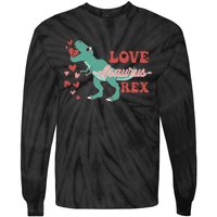 Dinosaur Valentine Love Asaurus Rex Gift For boy Valentine Day Tie-Dye Long Sleeve Shirt