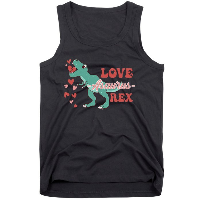 Dinosaur Valentine Love Asaurus Rex Gift For boy Valentine Day Tank Top