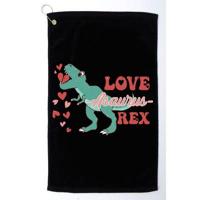 Dinosaur Valentine Love Asaurus Rex Gift For boy Valentine Day Golf Towel