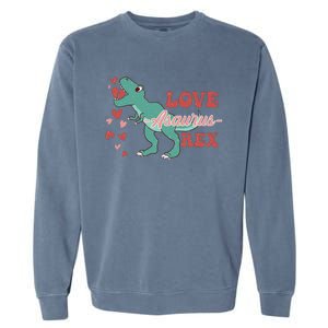 Dinosaur Valentine Love Asaurus Rex Gift For boy Valentine Day Garment-Dyed Sweatshirt