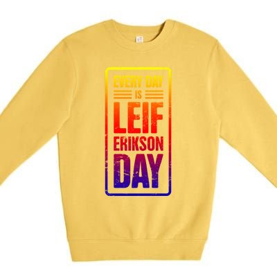 Distressed Viking Leif Erikson Day / Funny Leif Erikson Gift Premium Crewneck Sweatshirt