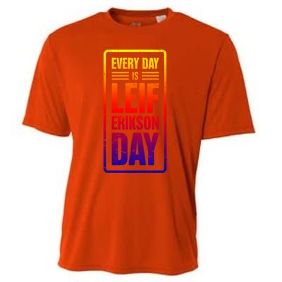 Distressed Viking Leif Erikson Day / Funny Leif Erikson Gift Cooling Performance Crew T-Shirt