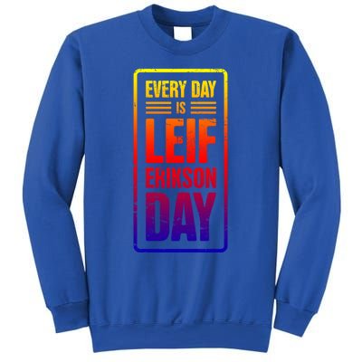 Distressed Viking Leif Erikson Day / Funny Leif Erikson Gift Sweatshirt