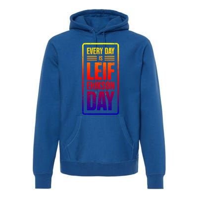 Distressed Viking Leif Erikson Day / Funny Leif Erikson Gift Premium Hoodie