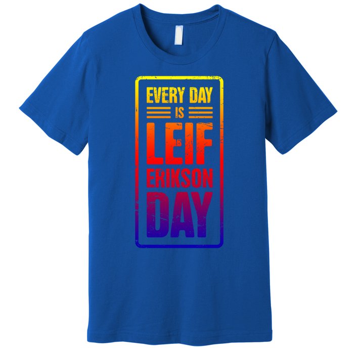 Distressed Viking Leif Erikson Day / Funny Leif Erikson Gift Premium T-Shirt