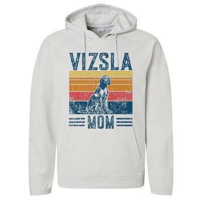 Dog Vizsla Mom Vintage Vizsla Mom Performance Fleece Hoodie