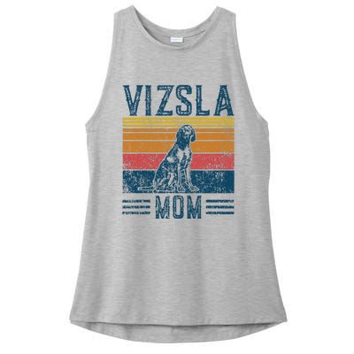 Dog Vizsla Mom Vintage Vizsla Mom Ladies PosiCharge Tri-Blend Wicking Tank