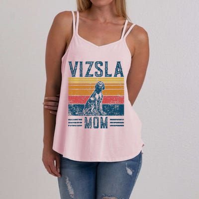 Dog Vizsla Mom Vintage Vizsla Mom Women's Strappy Tank