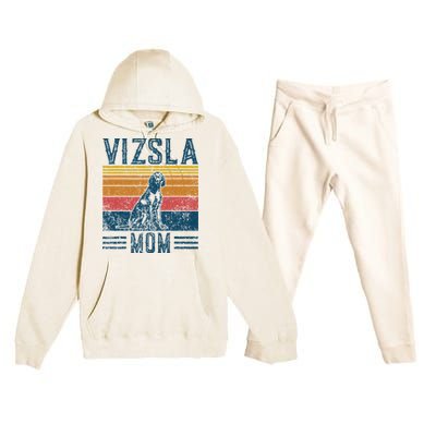 Dog Vizsla Mom Vintage Vizsla Mom Premium Hooded Sweatsuit Set