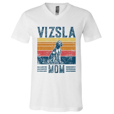 Dog Vizsla Mom Vintage Vizsla Mom V-Neck T-Shirt