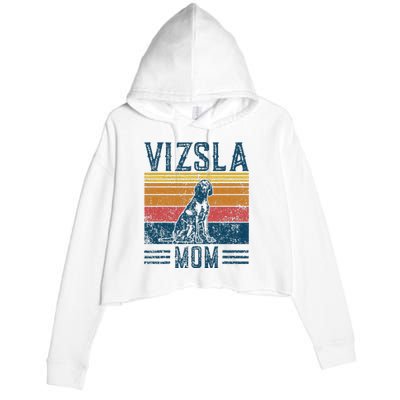 Dog Vizsla Mom Vintage Vizsla Mom Crop Fleece Hoodie