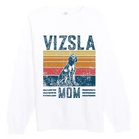 Dog Vizsla Mom Vintage Vizsla Mom Premium Crewneck Sweatshirt