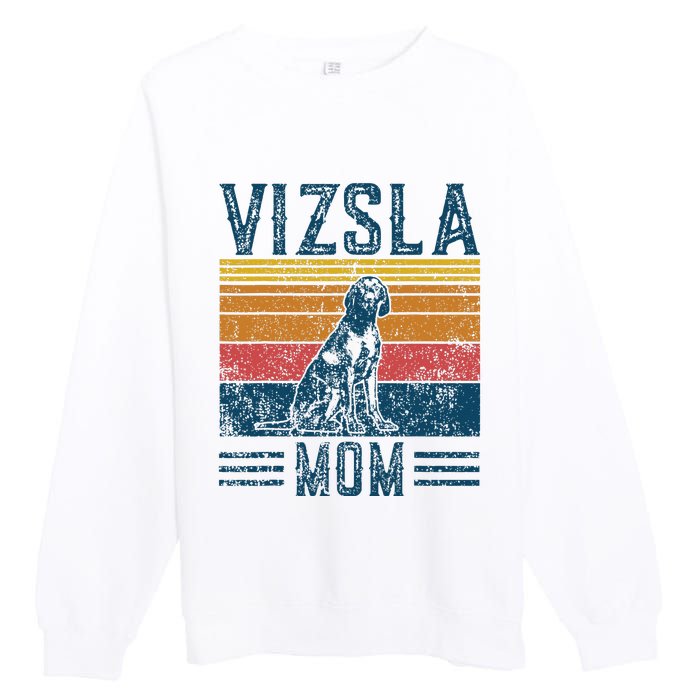 Dog Vizsla Mom Vintage Vizsla Mom Premium Crewneck Sweatshirt