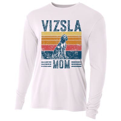 Dog Vizsla Mom Vintage Vizsla Mom Cooling Performance Long Sleeve Crew