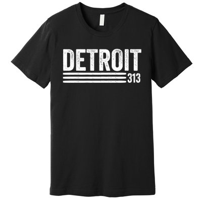 Detroit Vintage Men's Detroit 313 Apparel Gift Premium T-Shirt