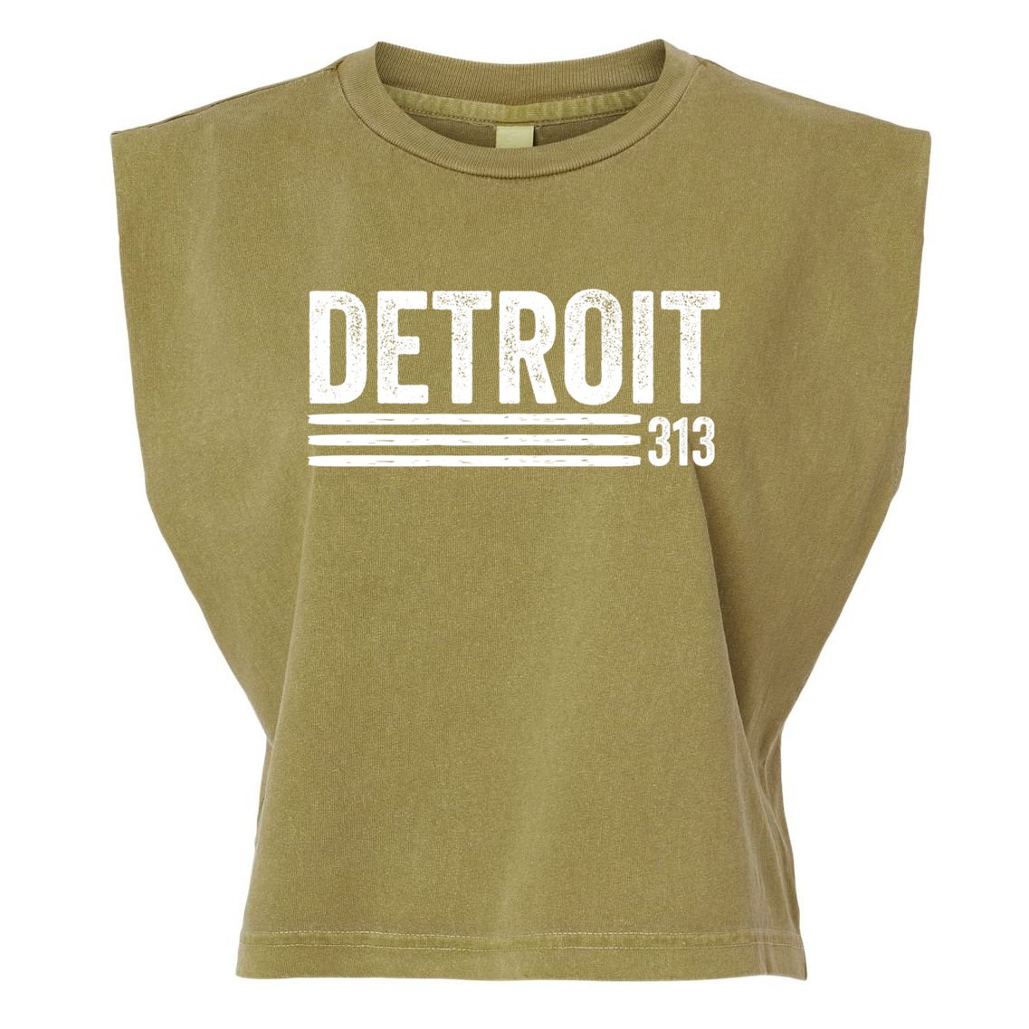 Detroit Vintage Men's Detroit 313 Apparel Gift Garment-Dyed Women's Muscle Tee
