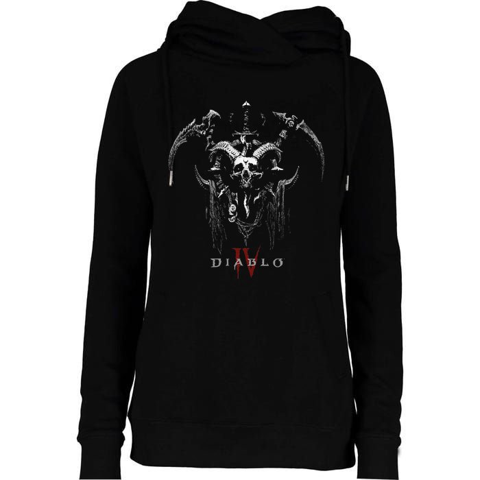 Diablo Vi Necromancer Icon Twohanded Scythes Womens Funnel Neck Pullover Hood