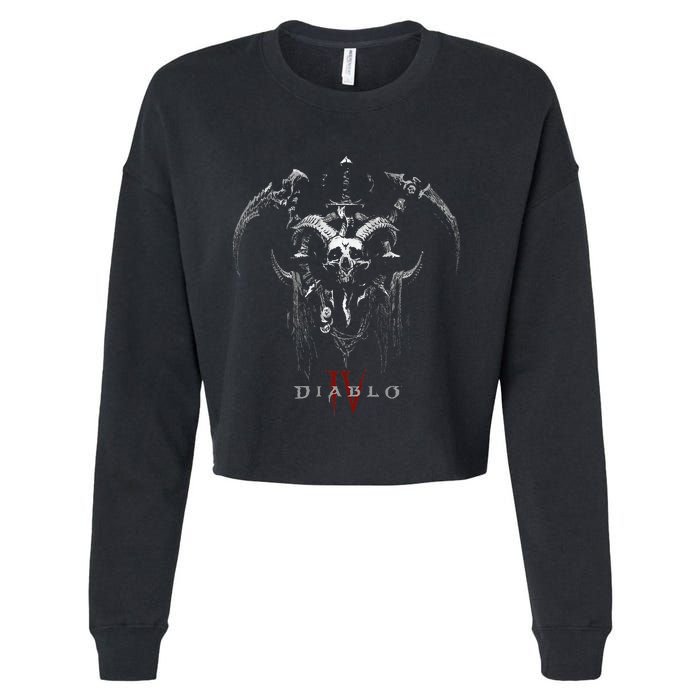 Diablo Vi Necromancer Icon Twohanded Scythes Cropped Pullover Crew