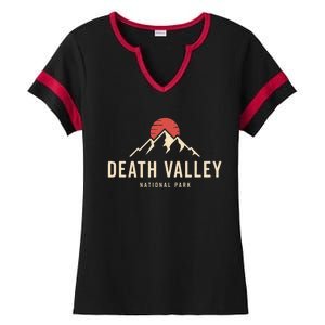 Death Valley National Park California Retro Sunset Hiking Ladies Halftime Notch Neck Tee